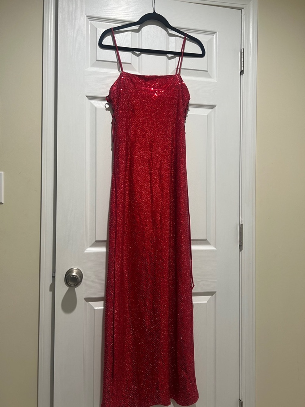 Taboo Red Sequin Evening Gown